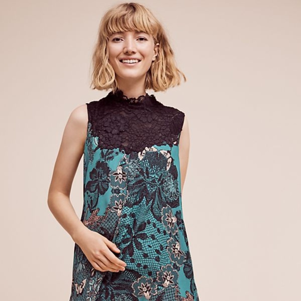 Anthropologie Maeve Butterfly Lace Swing Dress  XS